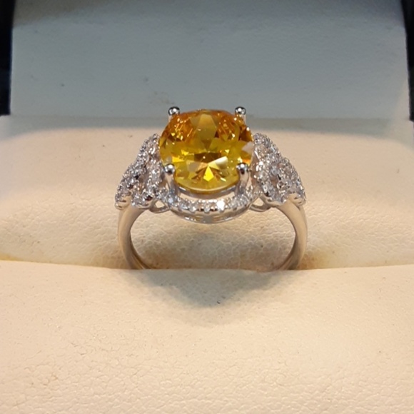 5.00ctw Simulated Yellow & White Diamonds 925 - Picture 3 of 8